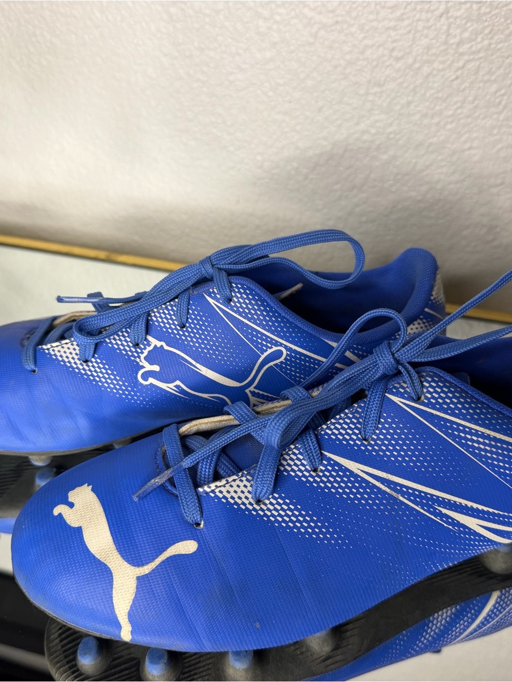 Puma Men's Royal Blue Soccer Cleats with White Accents